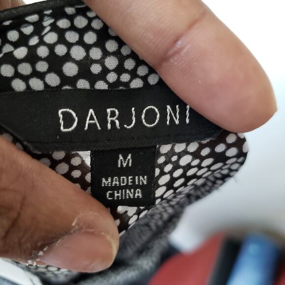 Darjoni Women's Black Polka Dots Sheer Long Sleeve Blouse Size M - Picture 4 of 5